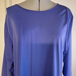 Citiknits Blue Knit Top w/Wide Sleeves. Size Med/large